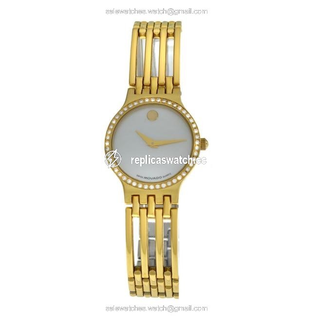 Movado Yellow Gold Ladies Esperanza 84.25.811.isp Steel Diamond 23mm Quartz Watch Movado Yellow Gold Ladies Esperanza 84.25.811.isp Steel Diamond 23mm Quartz Watch