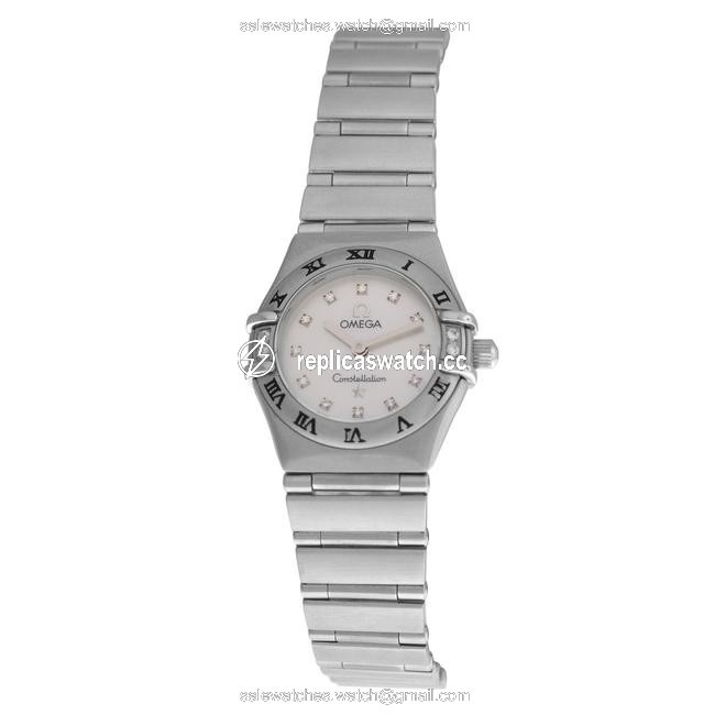 Omega Silver Ladies Constellation 1567.75 Steel Mop Diamond Quartz 22mm Watch Omega Silver Ladies Constellation 1567.75 Steel Mop Diamond Quartz 22mm Watch