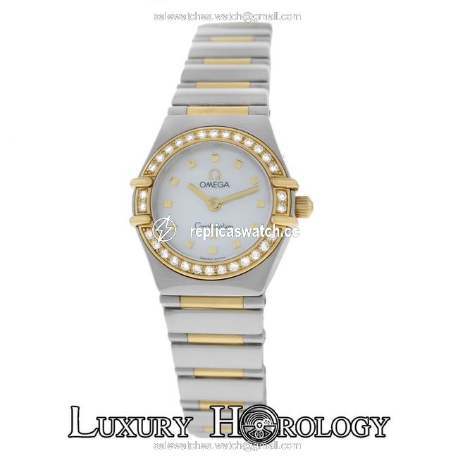 Omega Yellow Gold Silver Ladies Constellation My Choice 22mm Steel & Diamond Mop Watch Omega Yellow Gold Silver Ladies Constellation My Choice 22mm Steel & Diamond Mop Watch