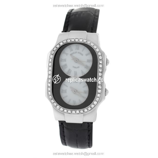 Philip Stein Silver Ladies Teslar 2 Time Zone Steel Diamond 27mm Quartz Watch Philip Stein Silver Ladies Teslar 2 Time Zone Steel Diamond 27mm Quartz Watch