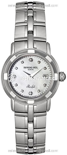 Raymond Weil Silver Ladies Parsifal Vsteel Diamond Mop Quartz 28 Watch Raymond Weil Silver Ladies Parsifal Vsteel Diamond Mop Quartz 28 Watch