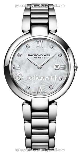 Raymond Weil Stainless Steel Ladies Shine 1600-st-00995 Diamond Mop 32mm Quartz Watch Raymond Weil Stainless Steel Ladies Shine 1600-st-00995 Diamond Mop 32mm Quartz Watch