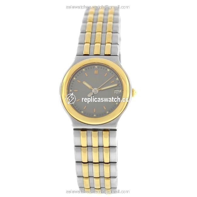 Chopard Silver Gold Ladies Monte Carlo 8107 18k Steel Quartz Date 23mm Watch Chopard Silver Gold Ladies Monte Carlo 8107 18k Steel Quartz Date 23mm Watch