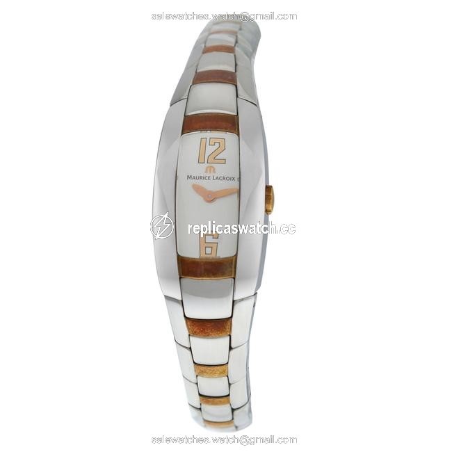 Maurice Lacroix Silver Gold Ladies Intuition In3012-ss002-320 Steel 20mm Quartz Watch Maurice Lacroix Silver Gold Ladies Intuition In3012-ss002-320 Steel 20mm Quartz Watch