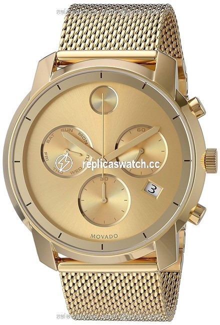 Movado Gold Stainless Steel Mesh Strap Chronograph Mens 3600372 Watch Movado Gold Stainless Steel Mesh Strap Chronograph Mens 3600372 Watch