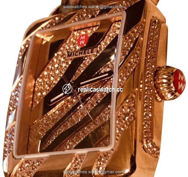 Michele Rose Gold Deco 16 Zebra Limited Edition Watch Michele Rose Gold Deco 16 Zebra Limited Edition Watch