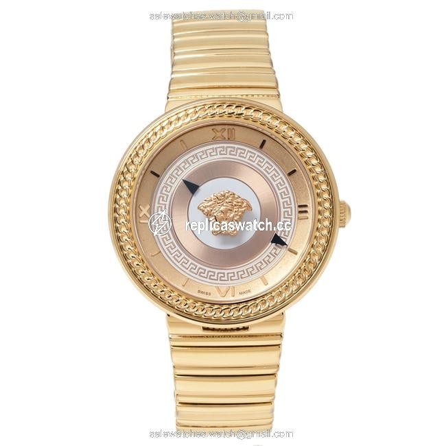 Versace Rose Gold Tone Stainless Steel V-metal Icon Vlc100014 Womens Wristwatch 40 Mm Watch Versace Rose Gold Tone Stainless Steel V-metal Icon Vlc100014 Womens Wristwatch 40 Mm Watch