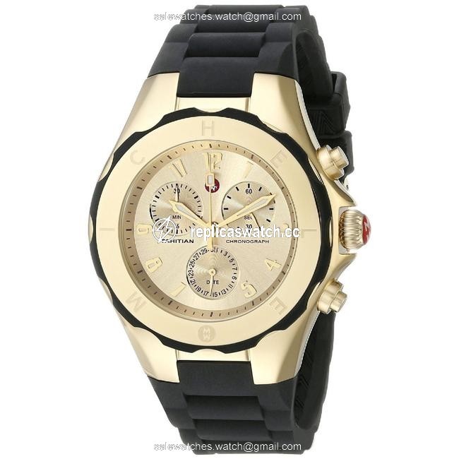 Michele Gold X Black Jelly Mww12f000034 Tahitian Large 40mm 16mi114 Watch Michele Gold X Black Jelly Mww12f000034 Tahitian Large 40mm 16mi114 Watch