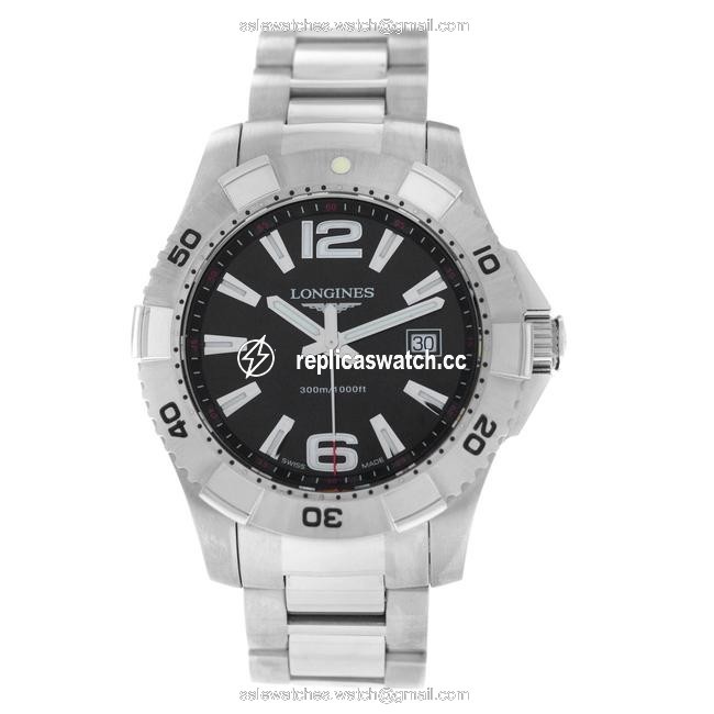 Longines Silver Mens Hydro Conquest L3.647.4 Stainless Steel Quartz Date Watch Longines Silver Mens Hydro Conquest L3.647.4 Stainless Steel Quartz Date Watch