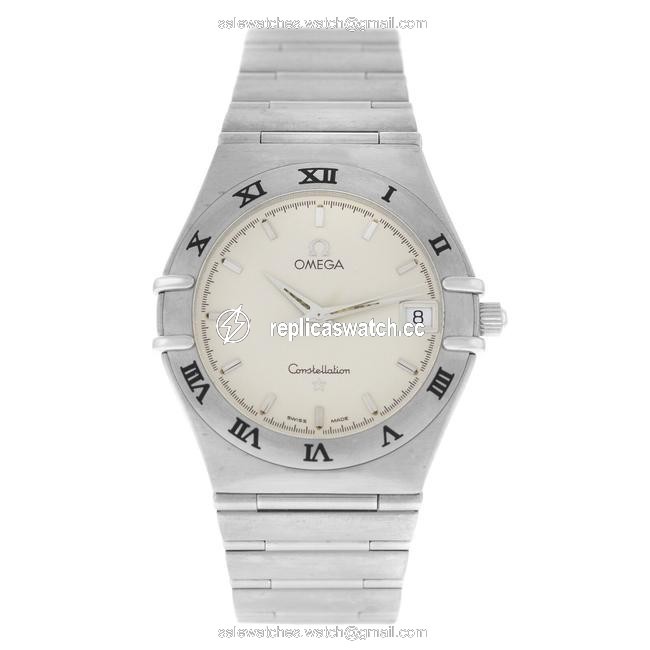 Omega Silver Mens Unisex Constellation 1512.30 Steel Date 34mm Quartz Watch Omega Silver Mens Unisex Constellation 1512.30 Steel Date 34mm Quartz Watch