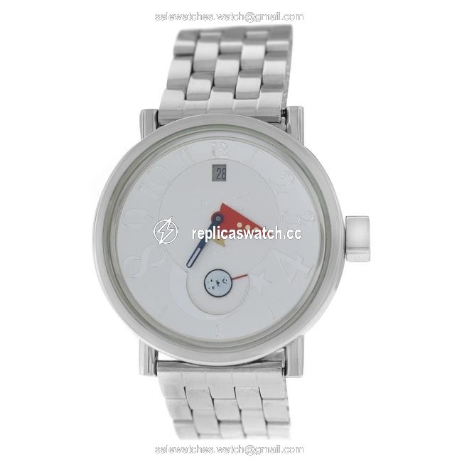 Alain Silberstein Silver Mens Bodoni Power Reserve Limited Ed 37mm Watch Alain Silberstein Silver Mens Bodoni Power Reserve Limited Ed 37mm Watch