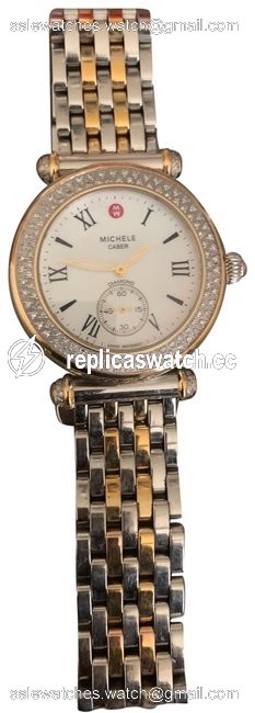 Michele Two-tone Caber Diamond Watch Michele Two-tone Caber Diamond Watch