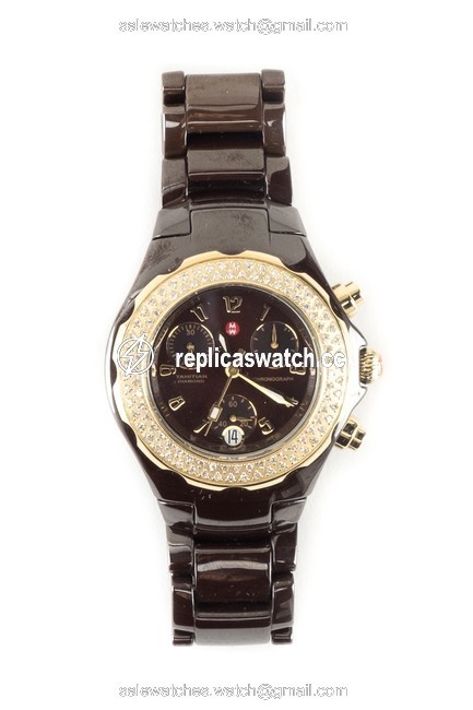 Michele Brown Chocolate Tahitian Ceramic Watch Michele Brown Chocolate Tahitian Ceramic Watch