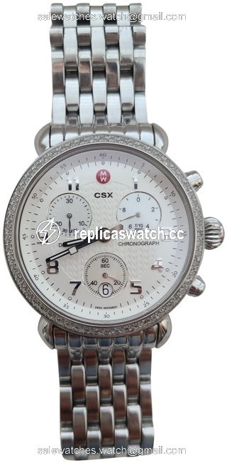 Michele Stainless Steel Csx Diamond Watch Michele Stainless Steel Csx Diamond Watch