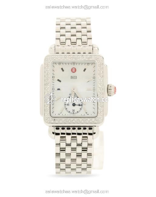 Michele Silver Deco 16 Diamond Watch Michele Silver Deco 16 Diamond Watch