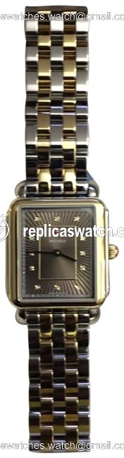 Michele Gold & Stainless Steel Deco Ii Chocolate Dial Watch Michele Gold & Stainless Steel Deco Ii Chocolate Dial Watch