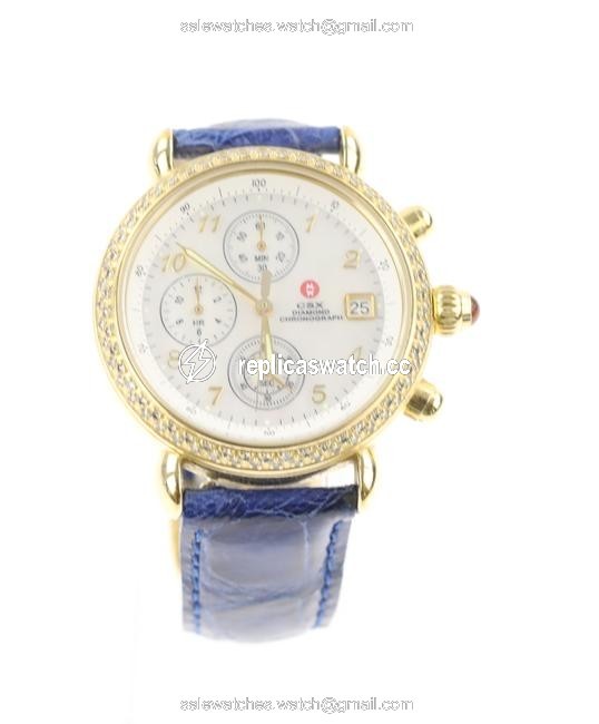 Michele Gold Diamond Chronograph Csx Watch Michele Gold Diamond Chronograph Csx Watch