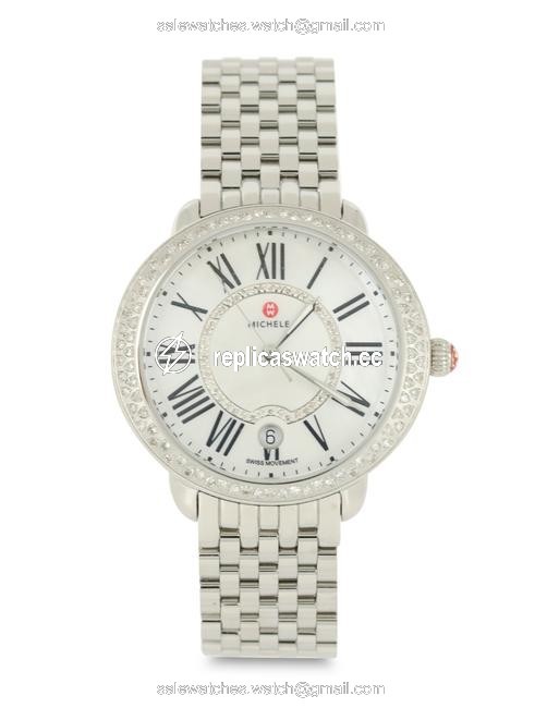 Michele Silver Serein Diamond Mop Watch Michele Silver Serein Diamond Mop Watch