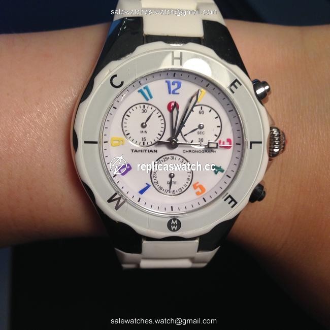 Michele White Jelly Tahitian Bean Carousel 40mm Watch Michele White Jelly Tahitian Bean Carousel 40mm Watch