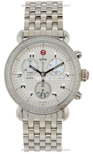 Michele Silver Csx Stainless Diamond Chronograph Mww03d000014 Watch Michele Silver Csx Stainless Diamond Chronograph Mww03d000014 Watch