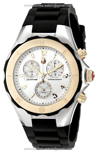 Michele Black Silver Gold Jelly Tahitian Bean Two Tone Mww12f000057 Watch Michele Black Silver Gold Jelly Tahitian Bean Two Tone Mww12f000057 Watch