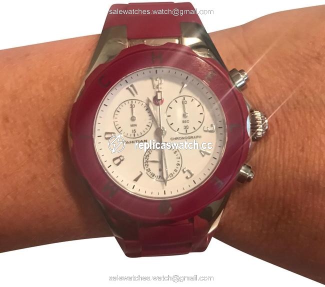 Michele Pink Jelly Tahitian Bean Large Berry Watch Michele Pink Jelly Tahitian Bean Large Berry Watch