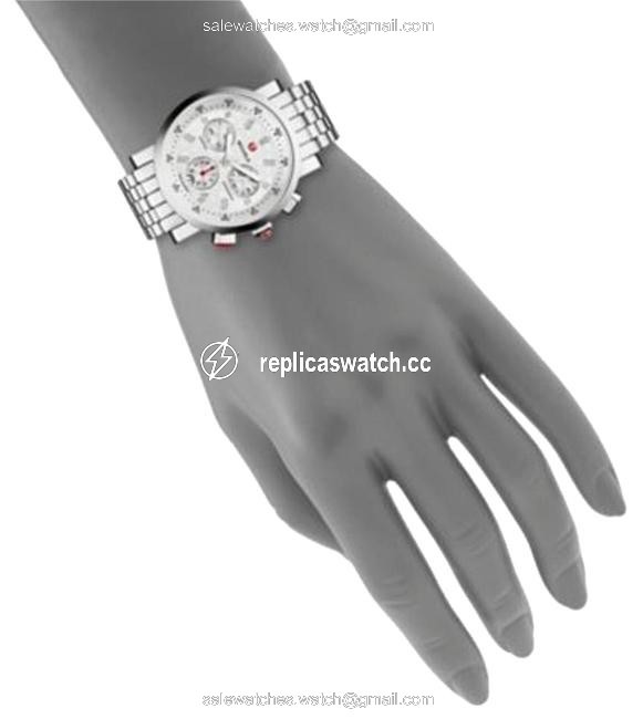 Michele Silver-white Sport Sail Stainless Steel Chronograph Bracelet Watch Michele Silver-white Sport Sail Stainless Steel Chronograph Bracelet Watch