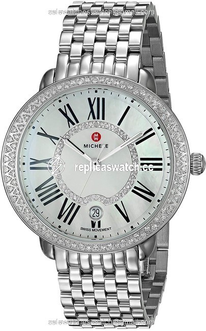 Michele Stainless Steel Womens Serein Swiss Quartz Casual Silver Watch Michele Stainless Steel Womens Serein Swiss Quartz Casual Silver Watch