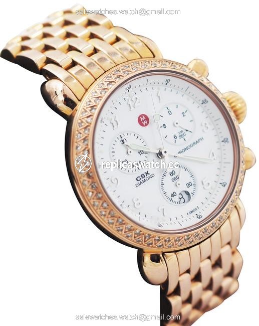Michele Csx Diamond Bezel Rose Gold Watch Michele Csx Diamond Bezel Rose Gold Watch