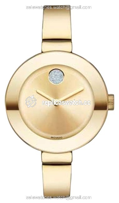 Movado Gold Stainless Crystal Bangle Bracelet 3600201 Watch Movado Gold Stainless Crystal Bangle Bracelet 3600201 Watch