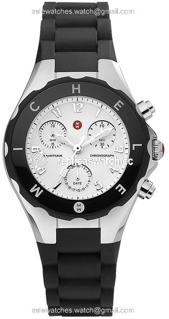 Michele Jelly Tahitian Bean Black Silver Watch Michele Jelly Tahitian Bean Black Silver Watch