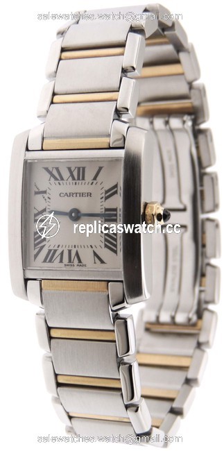 Cartier White Box Mint Ladies Tank Francaise 18k/Ss 2384 Date 20mm P Watch Cartier White Box Mint Ladies Tank Francaise 18k/Ss 2384 Date 20mm P Watch