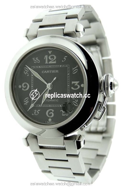 Cartier Pasha C 2324 Stainless Steel 35mm Date Analog Watch Cartier Pasha C 2324 Stainless Steel 35mm Date Analog Watch