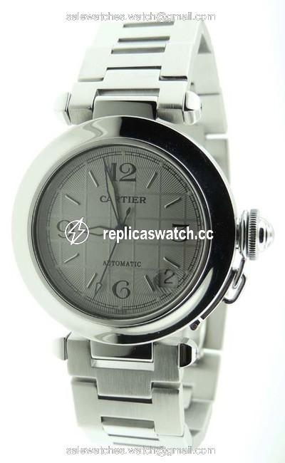 Cartier Pasha C 2324 Stainless Steel 35mm Date Analog Watch Cartier Pasha C 2324 Stainless Steel 35mm Date Analog Watch