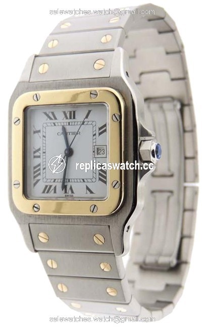 Cartier Santos 18k Yellow Gold & Ss 29mm Dress Watch Cartier Santos 18k Yellow Gold & Ss 29mm Dress Watch