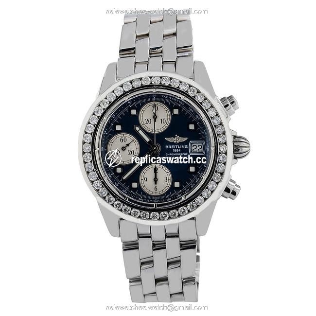 Breitling Black Chronomat Evolution A13356 45mm Diamond Dial Watch Breitling Black Chronomat Evolution A13356 45mm Diamond Dial Watch