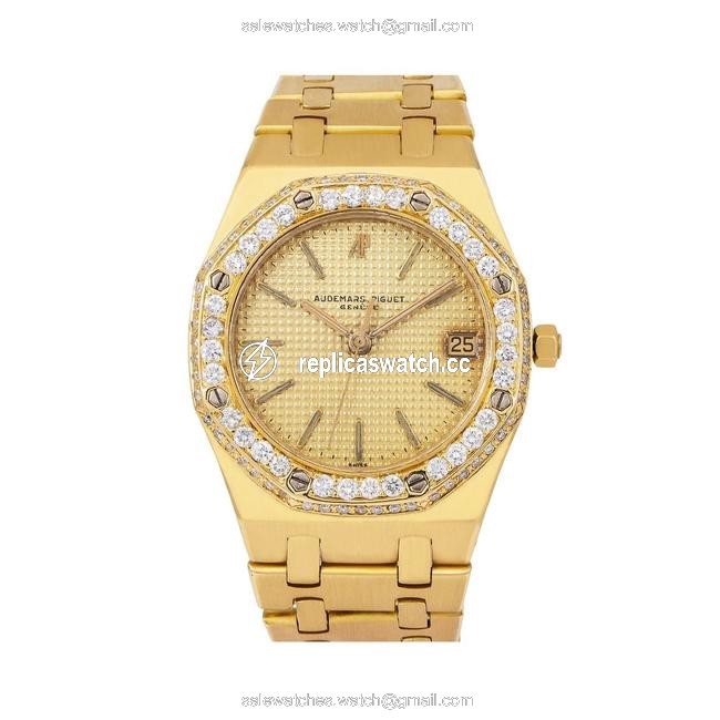 Audemars Piguet Champagne Royal Oak 4100ba 36mm Dial with Yellow Gold Watch Audemars Piguet Champagne Royal Oak 4100ba 36mm Dial with Yellow Gold Watch