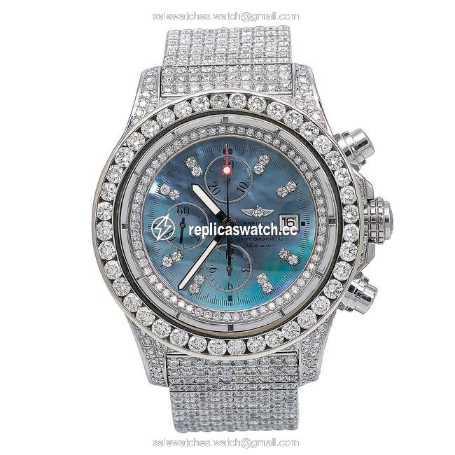 Breitling Blue Super Avenger A13370 48mm Diamond Dial with 24.85 Ct Watch Breitling Blue Super Avenger A13370 48mm Diamond Dial with 24.85 Ct Watch