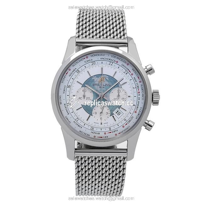 Breitling Stainless Steel with White Color Transocean Chronograph Unitime Ab0510 46mm Dial Watch Breitling Stainless Steel with White Color Transocean Chronograph Unitime Ab0510 46mm Dial Watch