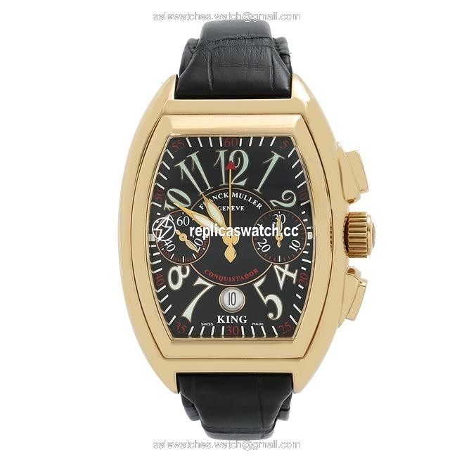 Franck Muller Yellow Gold and Black Conquistador 8001cc 40mm Dial Watch Franck Muller Yellow Gold and Black Conquistador 8001cc 40mm Dial Watch