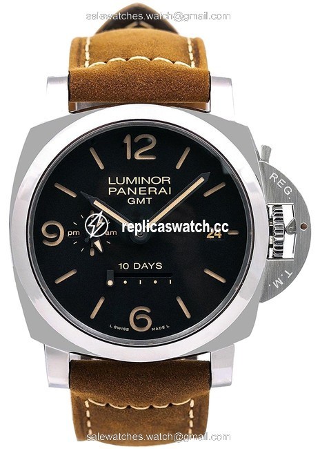 Panerai Black and Brown Luminor 1950 10 Days Gmt Pam00533 44mm Dial Watch Panerai Black and Brown Luminor 1950 10 Days Gmt Pam00533 44mm Dial Watch