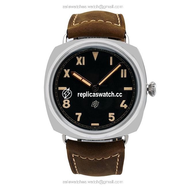Panerai Black and Brown Radiomir 3 Days 47mm Pam00424 Dial with Leather Watch Panerai Black and Brown Radiomir 3 Days 47mm Pam00424 Dial with Leather Watch