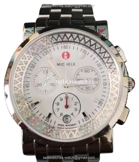 Michele Silver Diamond Sports Sail Watch Michele Silver Diamond Sports Sail Watch