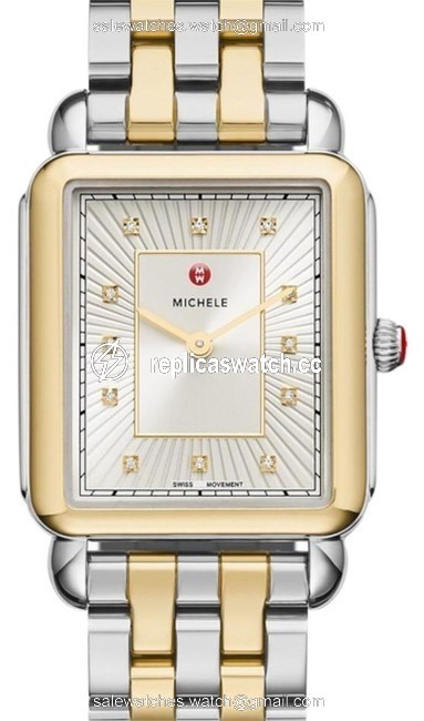 Michele Gold/Silver Deco Ii Two Tones Mop Mww06x000027 Watch Michele Gold/Silver Deco Ii Two Tones Mop Mww06x000027 Watch