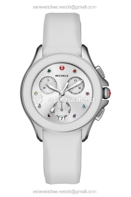 Michele White Flash-sale Silver/White Cape Chronograph Mww27c000001 Watch Michele White Flash-sale Silver/White Cape Chronograph Mww27c000001 Watch