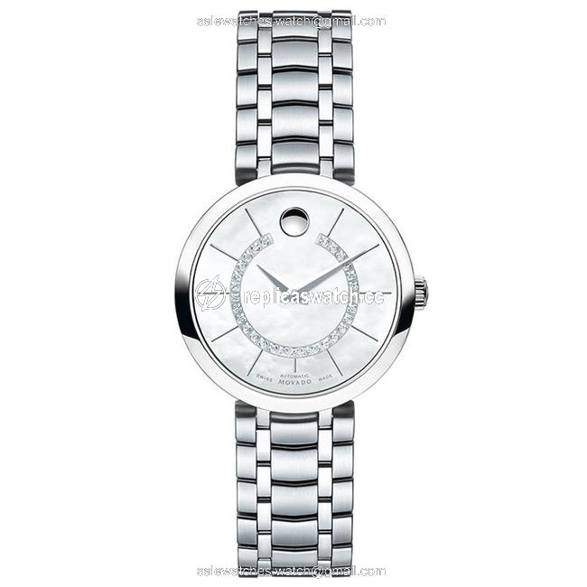 Movado Silver 0606920 Mop Dial Ss Bracelet Diamond Womens Watch Movado Silver 0606920 Mop Dial Ss Bracelet Diamond Womens Watch