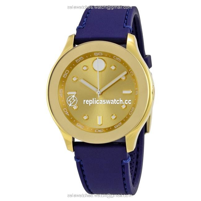 Movado Gold Blue Gold-tone Silicone Ladies Watch Movado Gold Blue Gold-tone Silicone Ladies Watch
