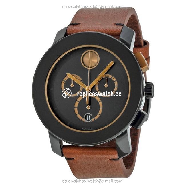 Movado Black Bold Round Dial Chronograph Mens Watch Movado Black Bold Round Dial Chronograph Mens Watch