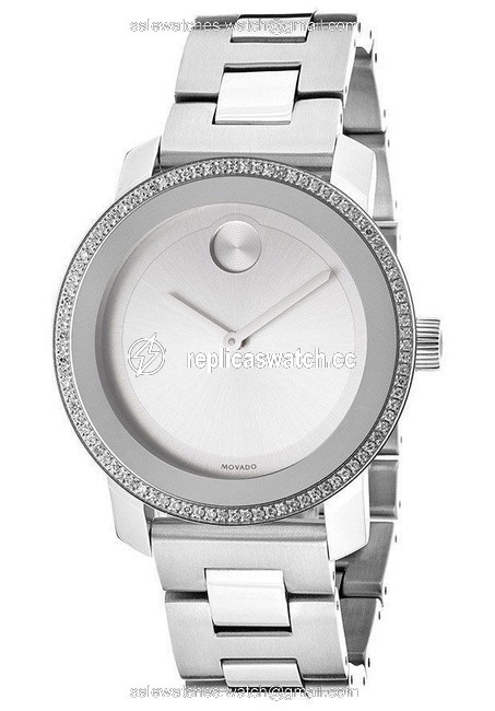 Movado Silver Bold Ladies/Unisex Silvertone Bracelet 90 Diamonds 360014 Watch Movado Silver Bold Ladies/Unisex Silvertone Bracelet 90 Diamonds 360014 Watch