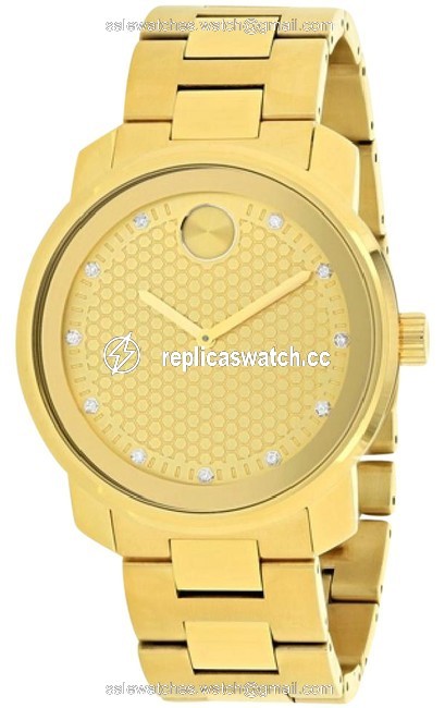 Movado Gold Tone Yellow Diamond Dial Quartz Mens Watch Movado Gold Tone Yellow Diamond Dial Quartz Mens Watch